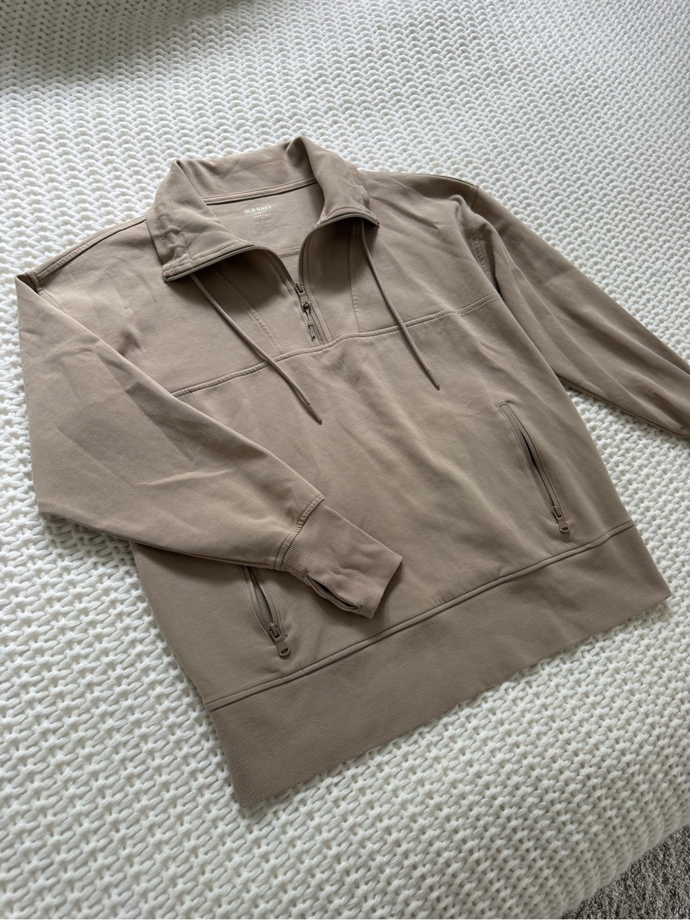 Old Navy Women's Zip-Up Pullover in Taupe